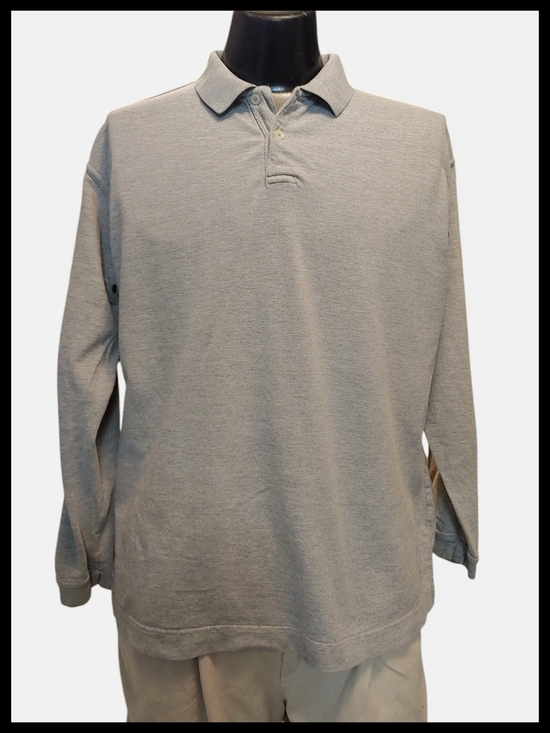 Other - Men's Long-Sleeve Polo Shirt - Gray